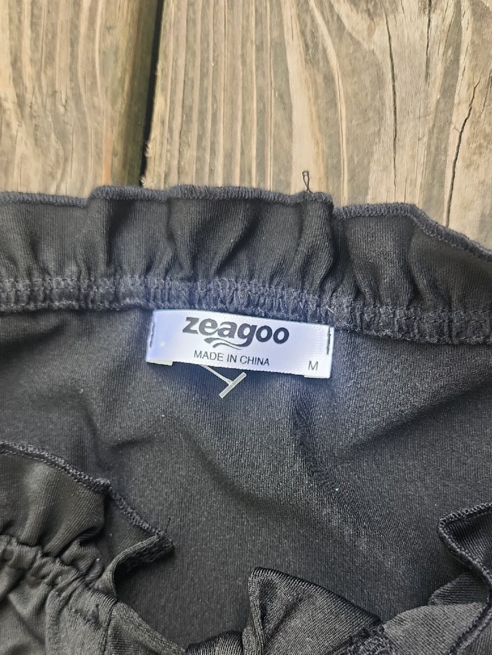 Zeagoo Black Off-Shoulder Ruffle Bodysuit Size medium - Picture 2 of 6